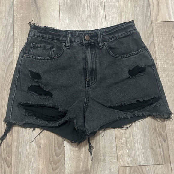 O'Neill Pants - O'Neill Black Distressed Jean Shorts